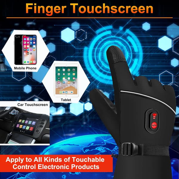 Touchscreen Elektrisk Opvarmede Handsker Damehandsker Black