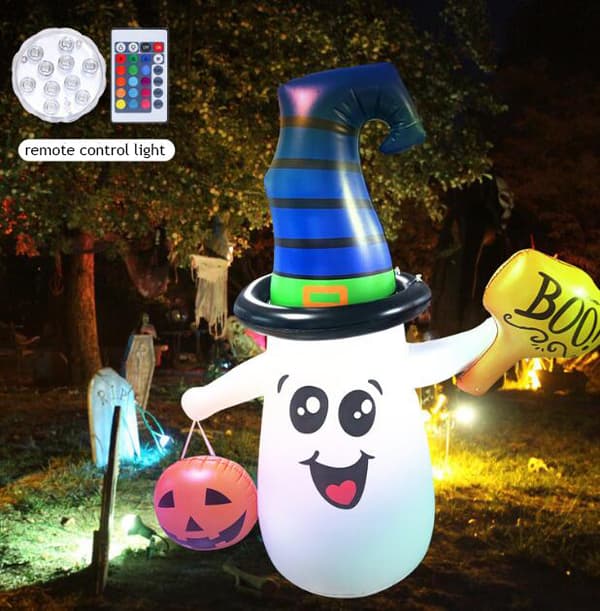 Oppblåsbar Spøkelses Halloween-Dekorasjon med Kontrollerbare Lys 150CM