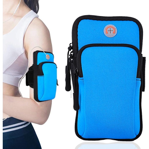 Sports Armbånd, Løbe- og Fitness Universal Smartphone Armtaske Blue