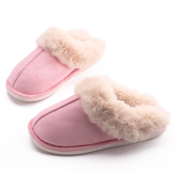 Dame Fuzzy Memory Foam Topplaster Fluffy Vinter Hjemmesko Pink 36