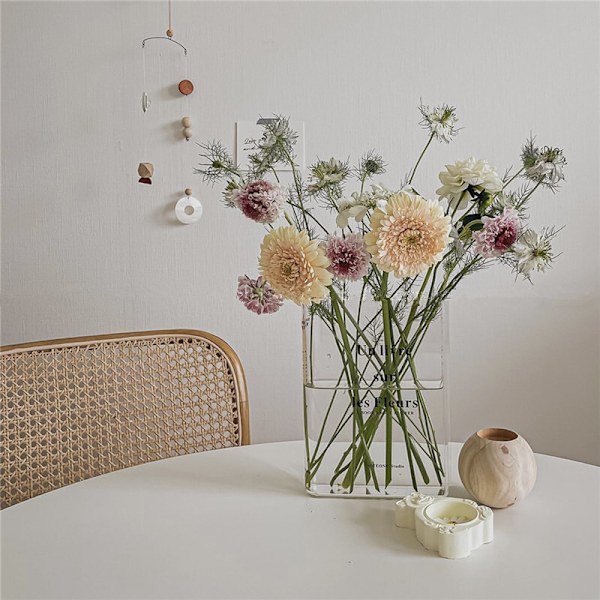 Akrylbokblomvas Klar för Heminredning Transparent B