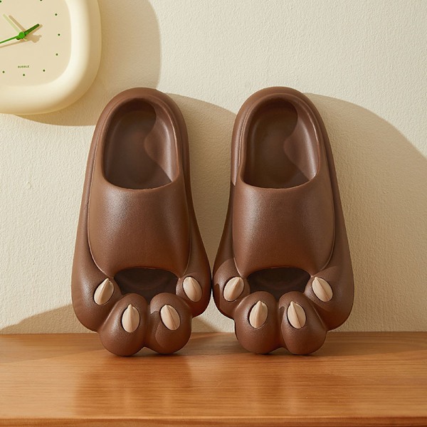 Kattenslabbsko - Søte, morsomme, komfortable og myke hjemmesko Brown Shoes Size 40-41