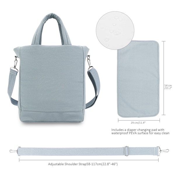 Blöjväsktote Nappy Changing Bags Multifunktionell Resa Camping Picknick Tote Bag Blue