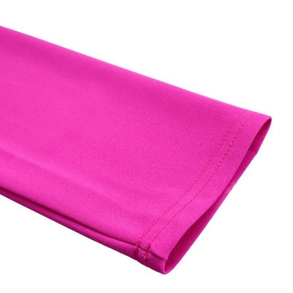 Kvinnors kostym Halsband midja veckad klänning Pink 3XL