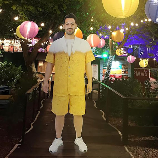Rolig öl T-shirt för män sommar sport korta byxor karneval halloween personligheter cosplay kostymer L