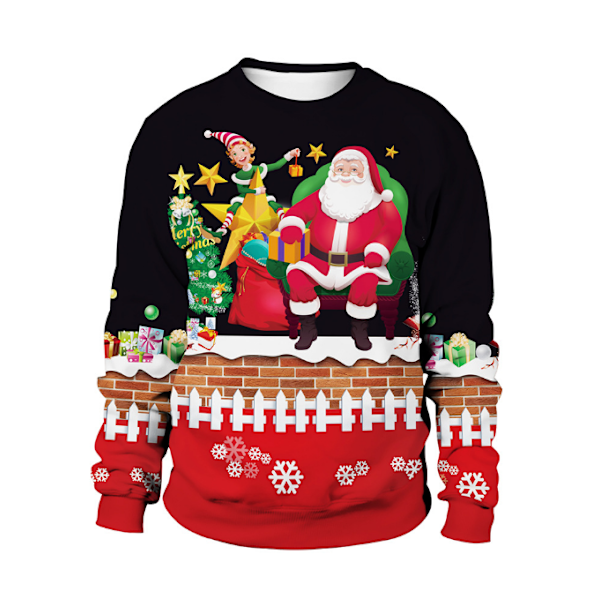 Dam julkläder printed tröja black M