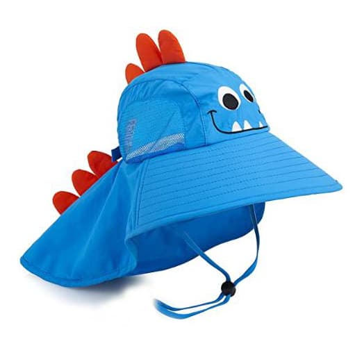 Solhatt för barn med bred brättad strandhattar deep blue