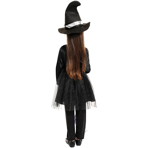 Jente og gutt Halloween romperkjole med edderkoppnetttrykk og lange ermer Girl L
