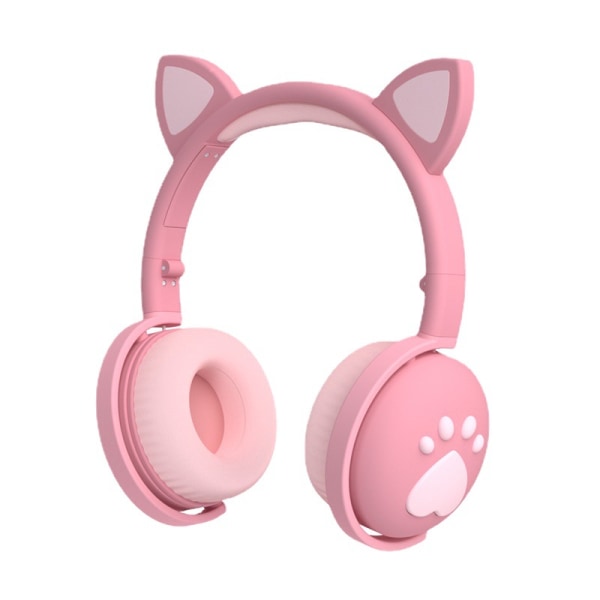 Cat Ear-hörlurar Trådlöst hopfällbart spelheadset Pink