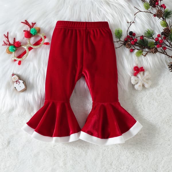 Nyfødt Baby Pige Juleudstyr Langærmet Solid Romper Fløjl 70cm