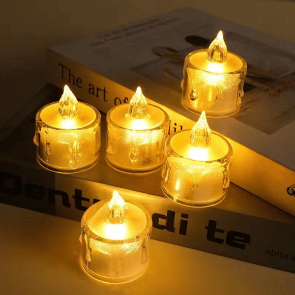 Flamlösa LED värmeljus för fester, bröllop 24pcs