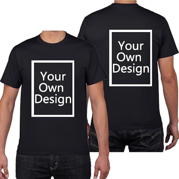 Anpassade T-shirts för män/kvinnor Designa din egen skjorta BLACK L