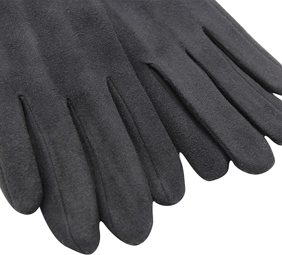 Dame Suede Handsker Søde Kat Fleeceforet Varme Handsker Black