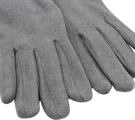 Dame Suede Handsker Søde Kat Fleeceforet Varme Handsker Grey