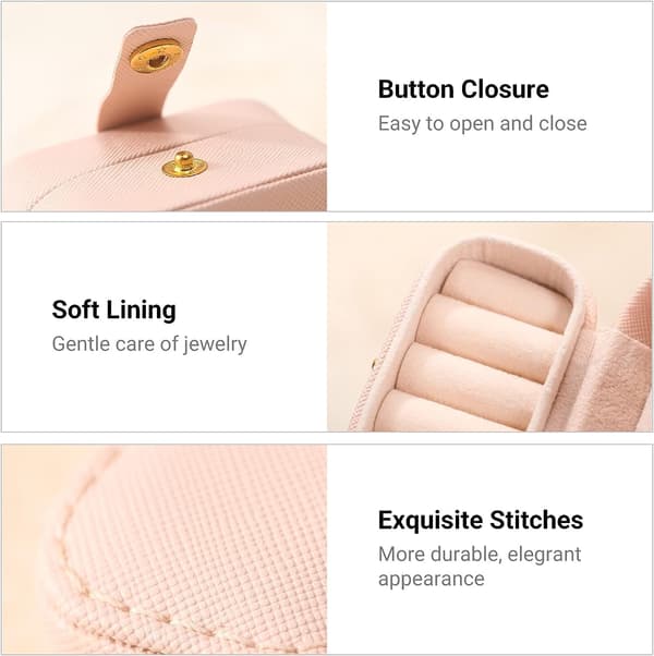 Mini Ringförvaringslåda Organizer Resesmyckeskrin Pink