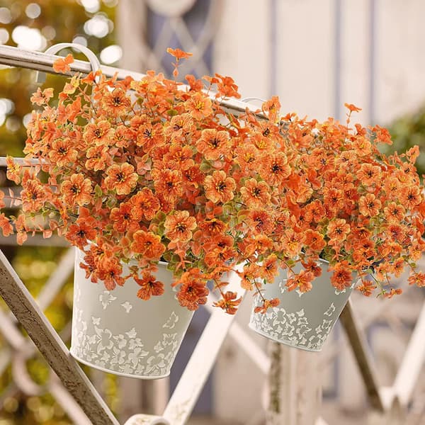 Kunstige høstblomster for utendørs, 10 bunter kunstige planter 10PCS