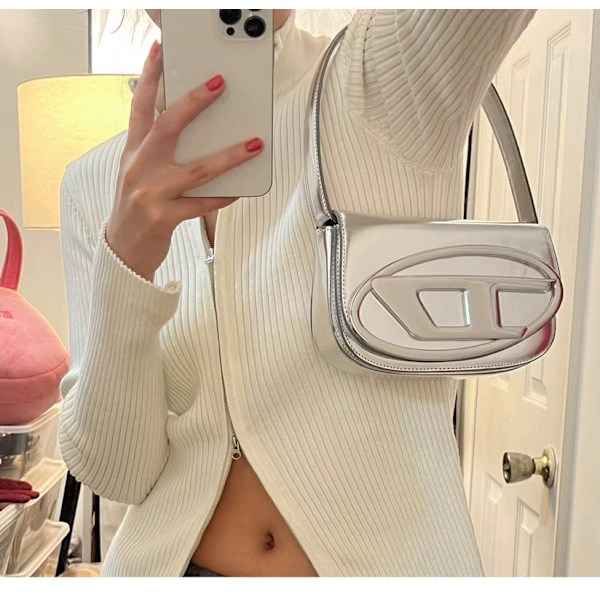 Skuldertaske til Kvinder Y2K Trendy Pung Clutch Håndtaske Silver