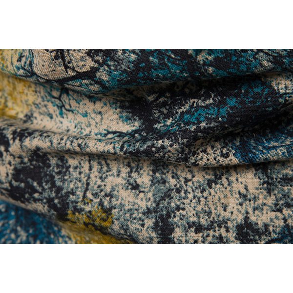 Män's T-shirt med Stående Krage, Kortärmad, Blommig, Casual Blue L