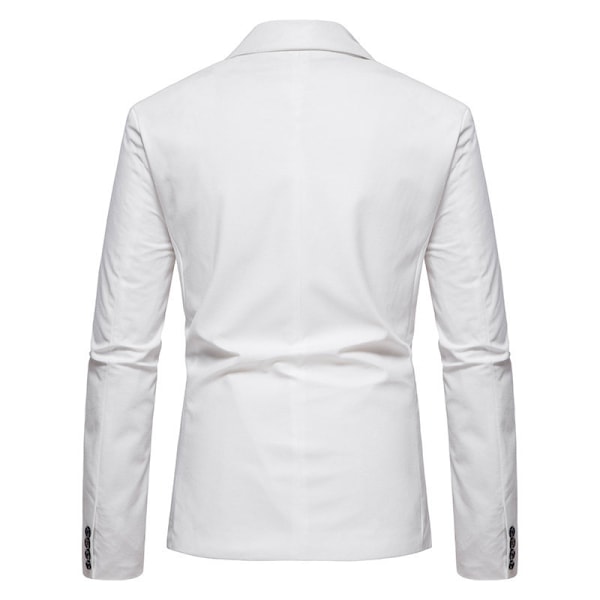 Miesten Blazer, Kaksipainikkeinen Slim Fit -Blazertakki White M