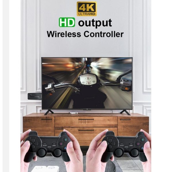 Spelkonsol, HD-konsol med dubbla 2,4G trådlösa kontroller 32G 3500games