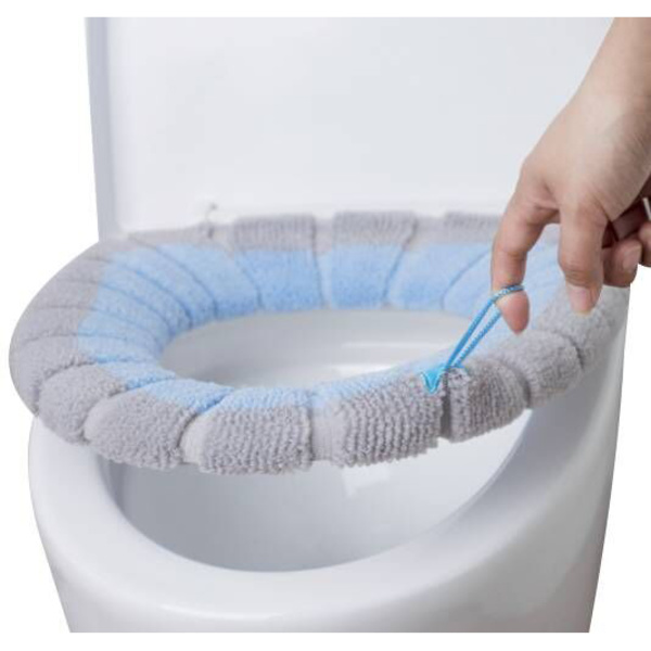 2st Universal förtjockad stickad toalettsitsdyna blue