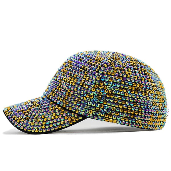 Kvinnor Kristaller Sparkle Baseball Cap Gem Bling Hat Silver