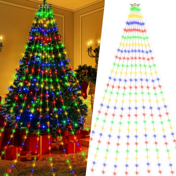 Vannfallsjulelys med 8 moduser for juletrær Colorful Light