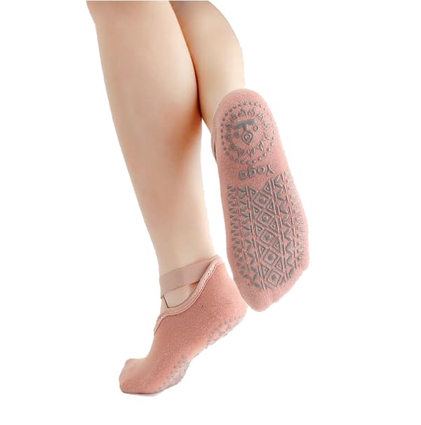 Yogasockor med grepp för kvinnor halkfria greppsockor Pilates-sockor 6 par A