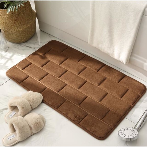 Superabsorberende Hurtigtørrende Badeværelsessvamp Gulvmåtte Curry 40*60CM
