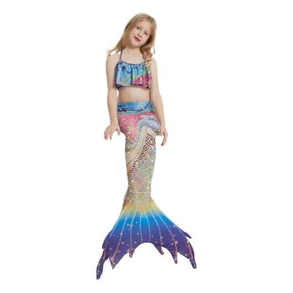 Baddräkt Mermaid Tails för simning blue yellow 4XL