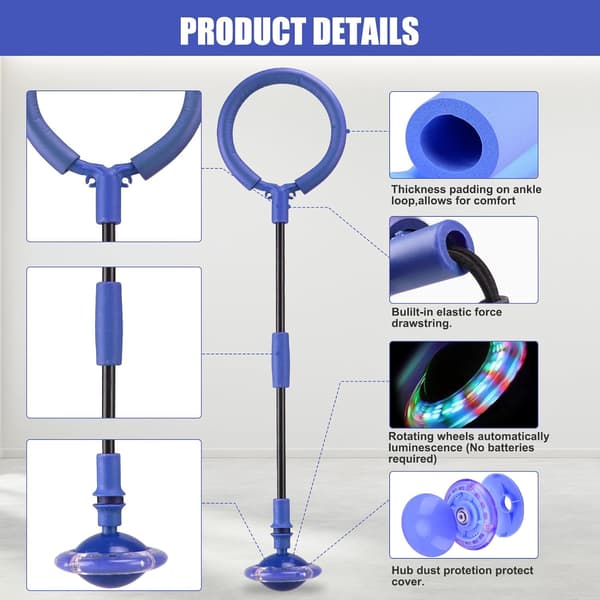 Foldbare Barn Ankel Blinkende Hjul Hoppballer Blue