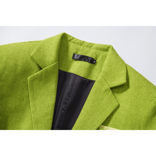 Slim Fit kavaj för män, lätt kostymjacka, 1 knapp green M