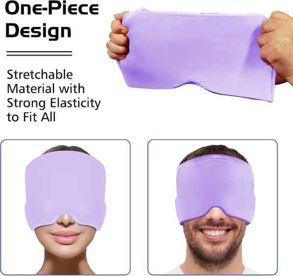 Huvudvärk Förkylning Migrän Relief Head Ice Pack Wrap Purple double layer