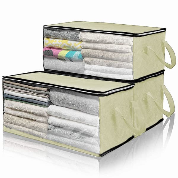 2 Pak Foldbare Storeposer til Dyner Beige