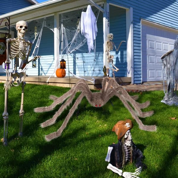 59” Halloween Hårig Spindel Utomhus Dekorationer Brown