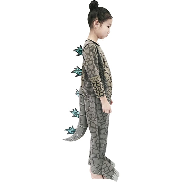 Dinosaurie Kostym Barn Monster Cosplay Jumpsuit Svans S