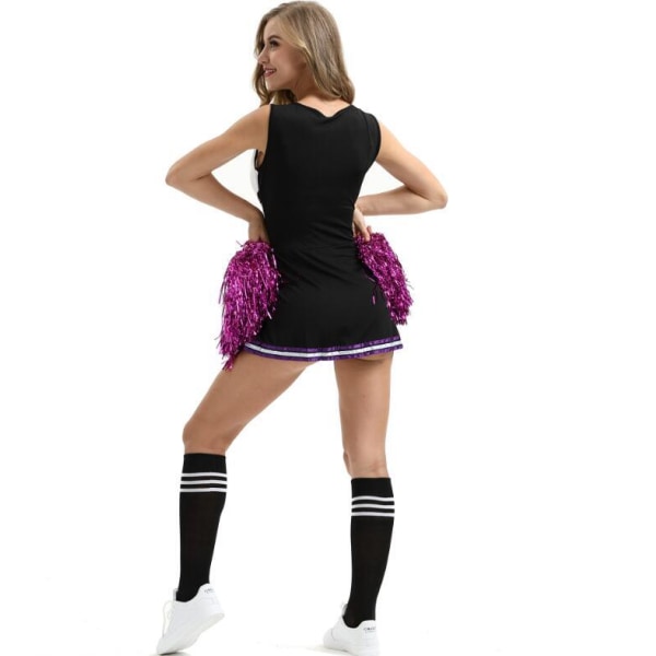 Cheerleader Kostume Med Pom Poms Black 110