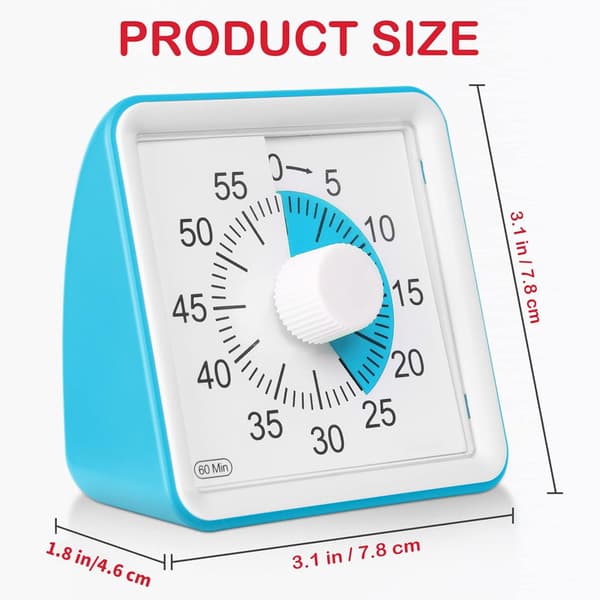 60-minutters visuell timer, klasseromtimer, nedtellingstimer for barn og voksne Blue