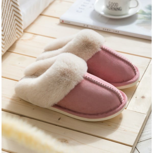 Damtofflor Memory Foam Fluffy Tofflor pink 9.5