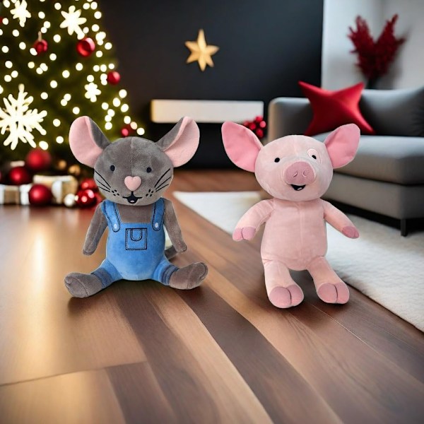 Giv En Mus En Kage, Sød Lille Mus Plysdyr Med Tøj pig