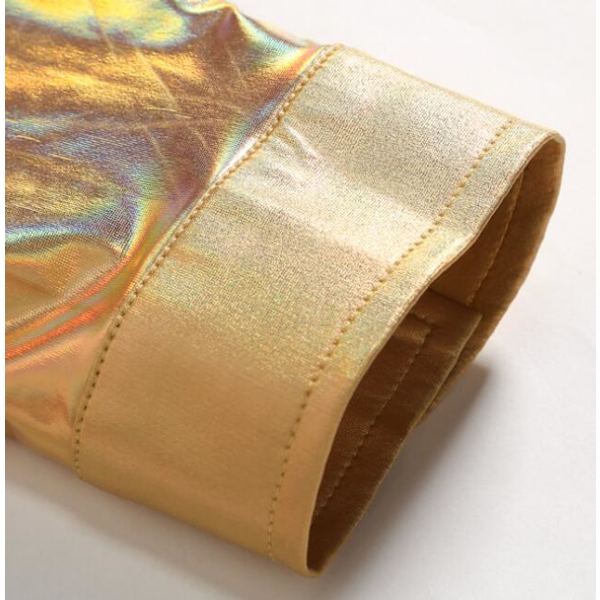 Hvit skjorte for menn med lang erme og smal passform Gold XL