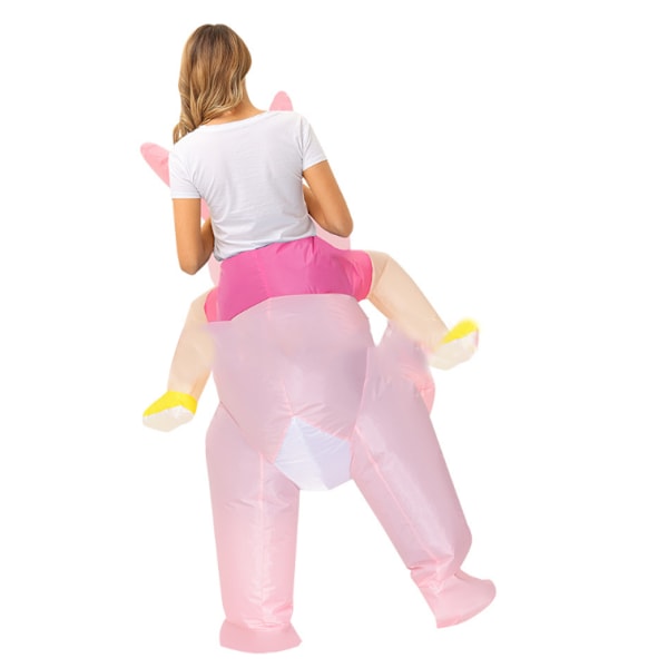 Pink Bunny Uppblåsbar Kostym Helkropp M