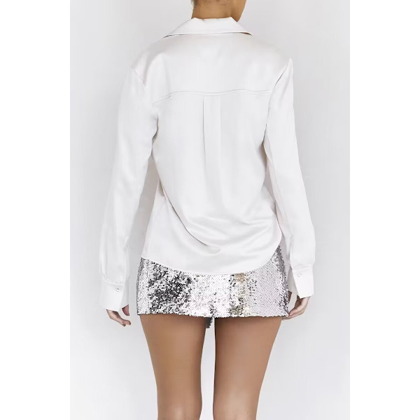 Dame Stretch Glans Sequin Mini Skjørt M