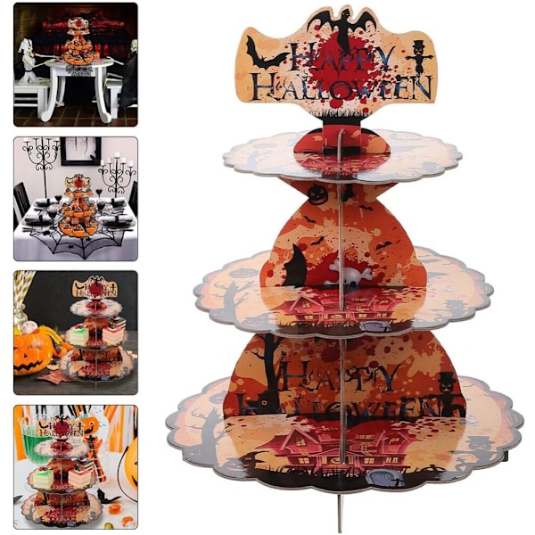 Cupcake Stativ til Halloween Fest Dekorationer 3-lags Dessert Stativ Style 2