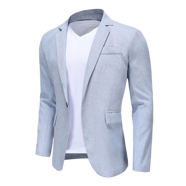 Slim Fit kavaj för män, lätt kostymjacka, 1 knapp blue M