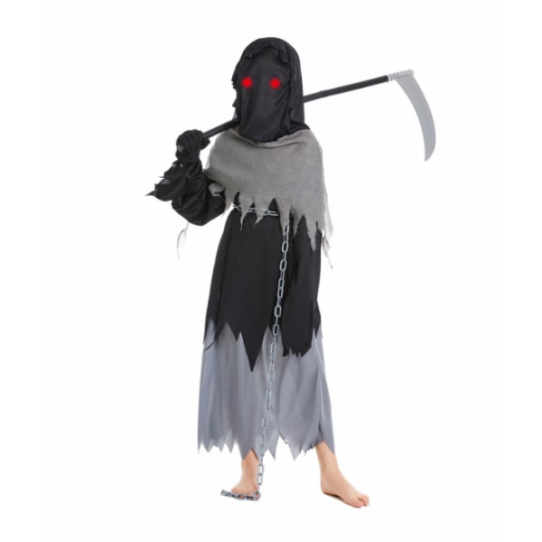 Barn Unisex Glowing Eyes Reaper kostym M