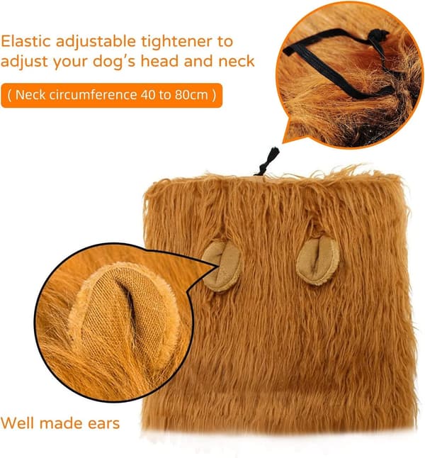 Realistsik och Rolig Lejonperuk för Hundar S Light Brown