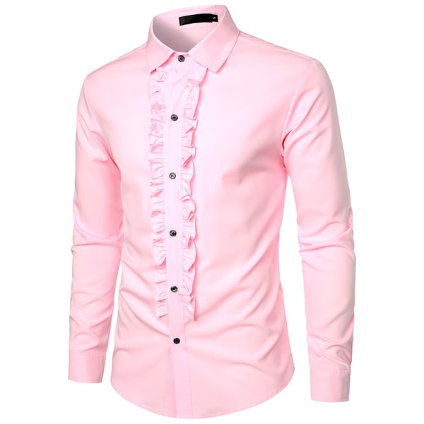 Franska manschettskjortor för män Pink XL