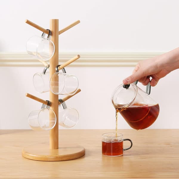 Kaffekoptræ med 6 kroge - Bordplade-koptræ 16*36CM
