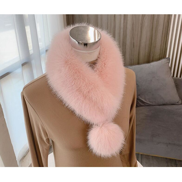 Naisten keinotekoisen turkiksen kaulaliina, turkkihuivit Pink